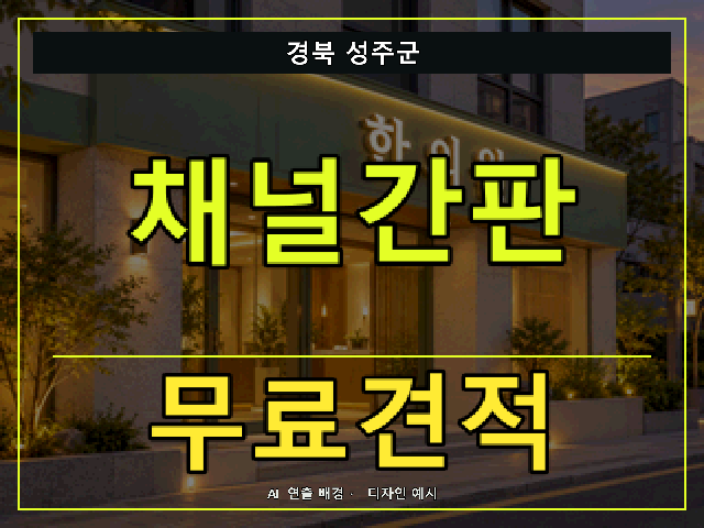 경북 성주군 채널간판 무료견적 안내 썸네일 · AI 연출 배경