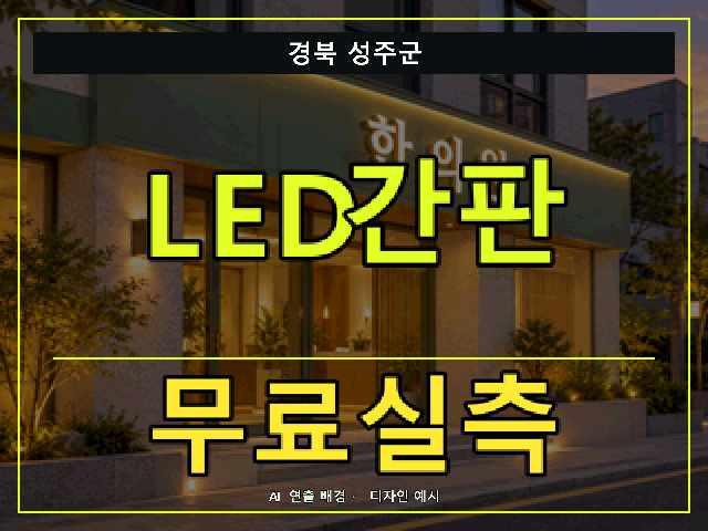경북 성주군 LED간판 무료실측 안내 썸네일 · AI 연출 배경