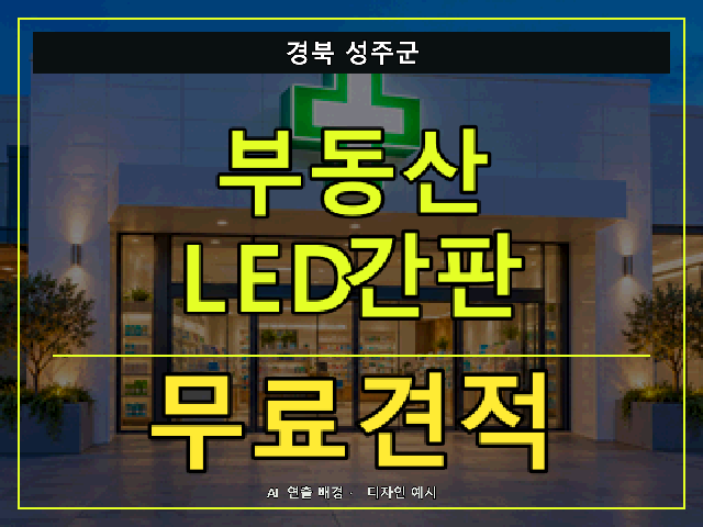 경북 성주군 부동산 LED간판 무료견적 안내 썸네일 · AI 연출 배경