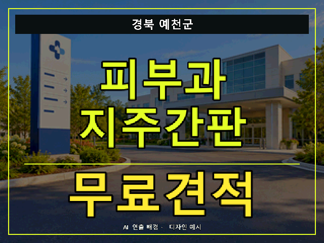 경북 예천군 피부과 지주간판 무료견적 안내 썸네일 · AI 연출 배경