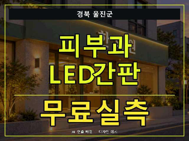 경북 울진군 피부과 LED간판 무료실측 안내 썸네일 · AI 연출 배경