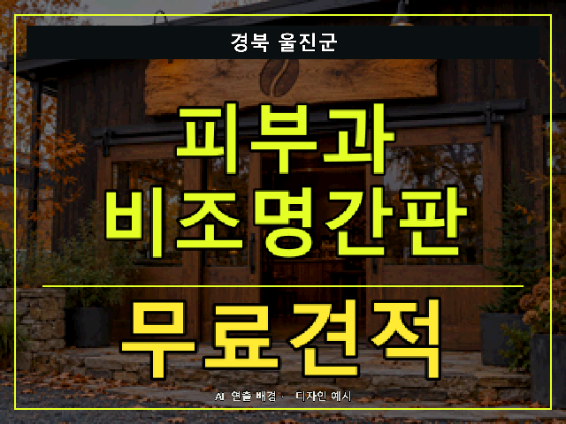 경북 울진군 피부과 비조명간판 무료견적 안내 썸네일 · AI 연출 배경