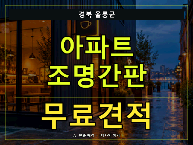 경북 울릉군 아파트 조명간판 무료견적 안내 썸네일 · AI 연출 배경