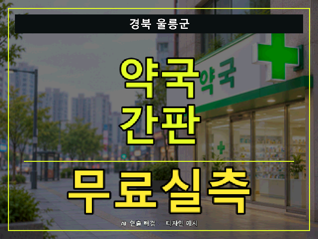 경북 울릉군 약국 간판 무료실측 안내 썸네일 · AI 연출 배경