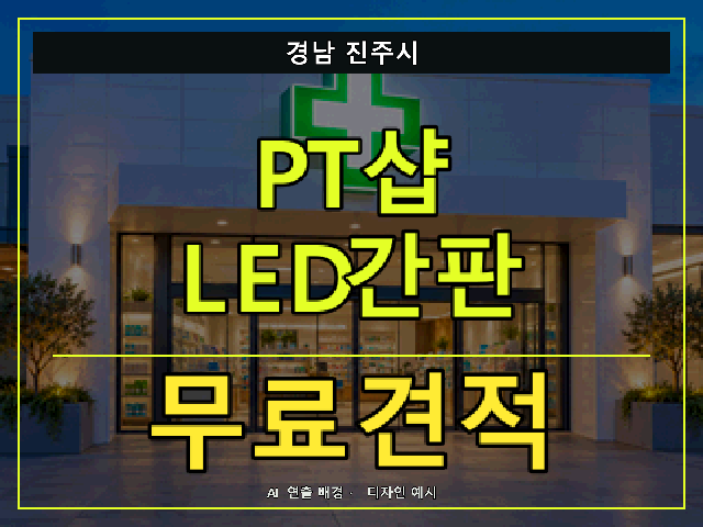 경남 진주시 PT샵 LED간판 무료견적 안내 썸네일 · AI 연출 배경