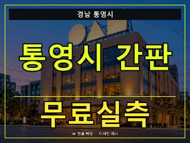 경남 통영시 간판 제작 무료실측 안내 썸네일 · AI 연출 배경