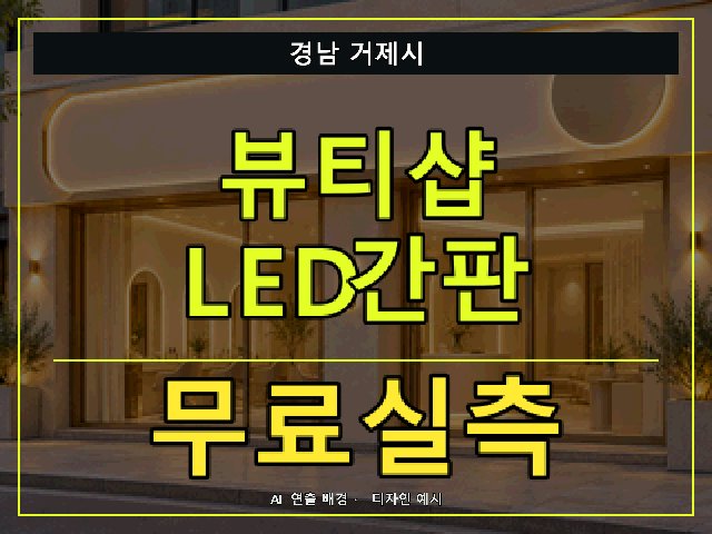 경남 거제시 뷰티샵 LED간판 무료실측 안내 썸네일 · AI 연출 배경