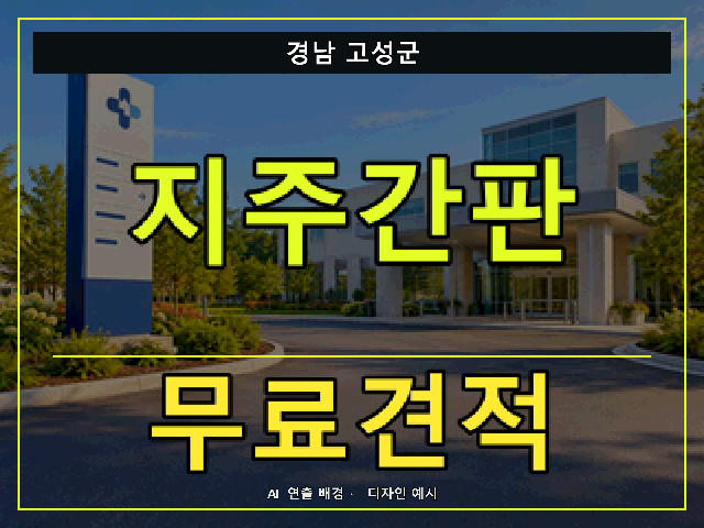 경남 고성군 지주간판 무료견적 안내 썸네일 · AI 연출 배경