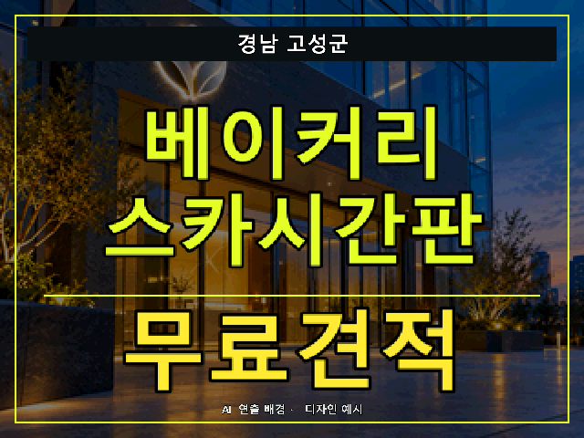 경남 고성군 베이커리 스카시간판 무료견적 안내 썸네일 · AI 연출 배경