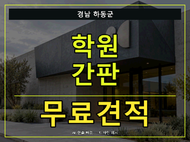 경남 하동군 학원 간판 무료견적 안내 썸네일 · AI 연출 배경