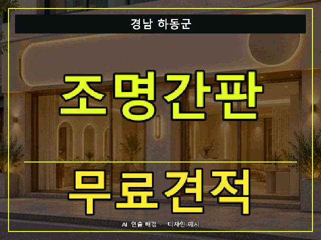 경남 하동군 조명간판 무료견적 안내 썸네일 · AI 연출 배경