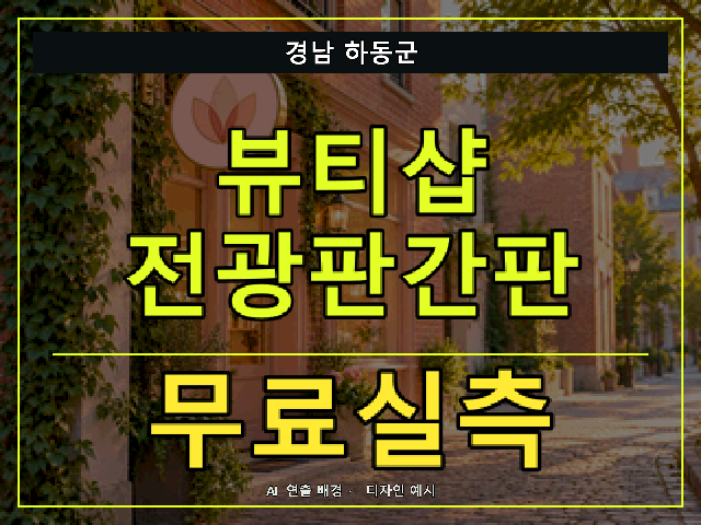 경남 하동군 뷰티샵 전광판간판 무료실측 안내 썸네일 · AI 연출 배경