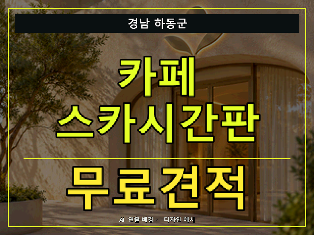 경남 하동군 카페 스카시간판 무료견적 안내 썸네일 · AI 연출 배경