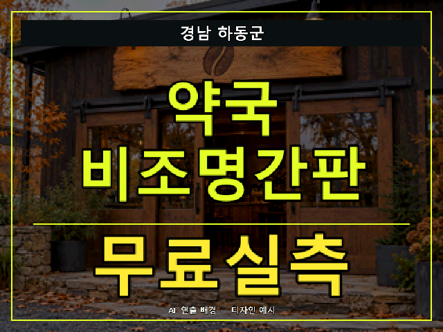경남 하동군 약국 비조명간판 무료실측 안내 썸네일 · AI 연출 배경