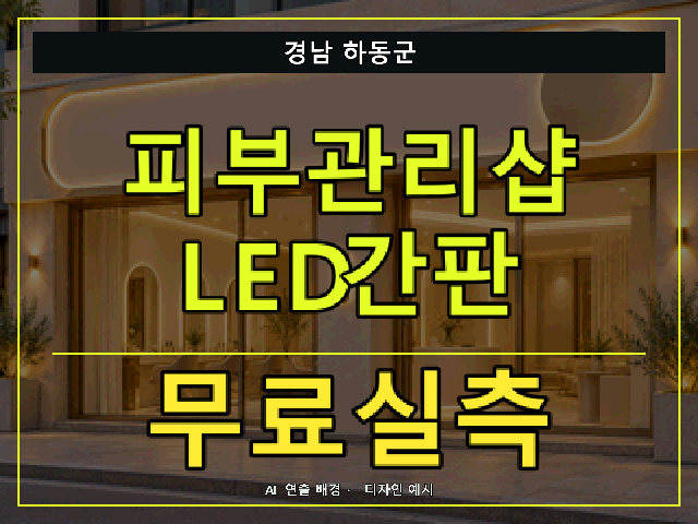 경남 하동군 피부관리샵 LED간판 무료실측 안내 썸네일 · AI 연출 배경
