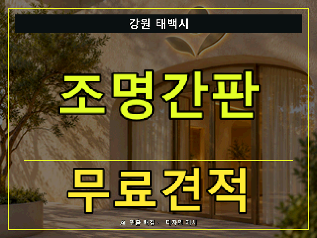 강원 태백시 조명간판 무료견적 안내 썸네일 · AI 연출 배경