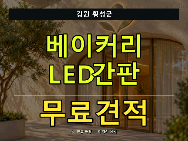 강원 횡성군 베이커리 LED간판 무료견적 안내 썸네일 · AI 연출 배경