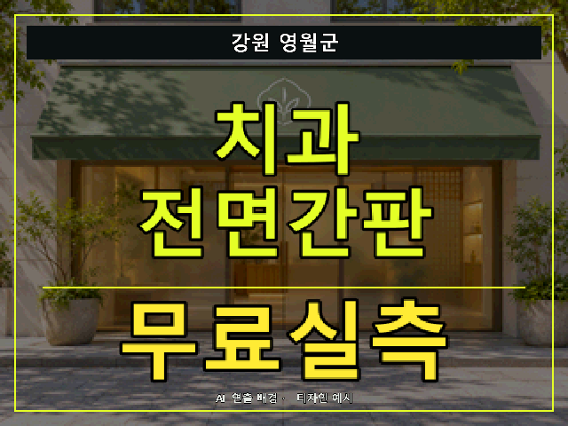 강원 영월군 치과 전면간판 무료실측 안내 썸네일 · AI 연출 배경