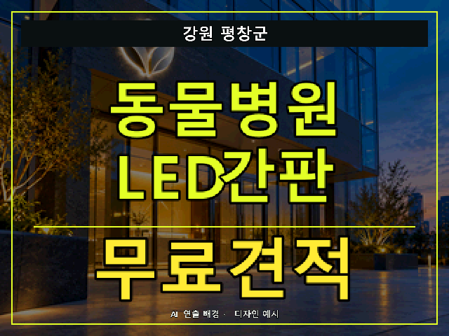 강원 평창군 동물병원 LED간판 무료견적 안내 썸네일 · AI 연출 배경