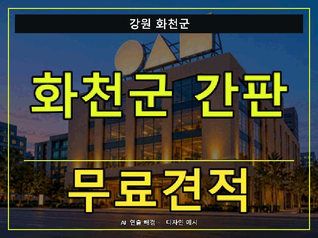 강원 화천군 간판 제작 무료견적 안내 썸네일 · AI 연출 배경