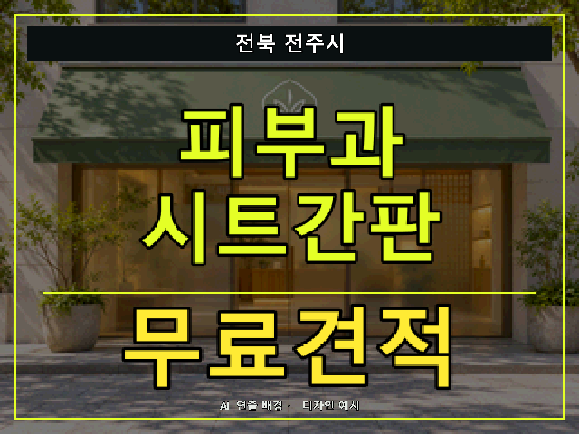 전북 전주시 피부과 시트간판 무료견적 안내 썸네일 · AI 연출 배경