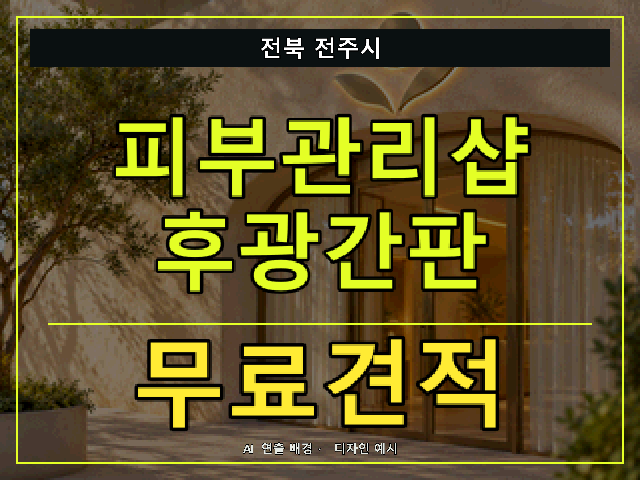 전북 전주시 피부관리샵 후광간판 무료견적 안내 썸네일 · AI 연출 배경