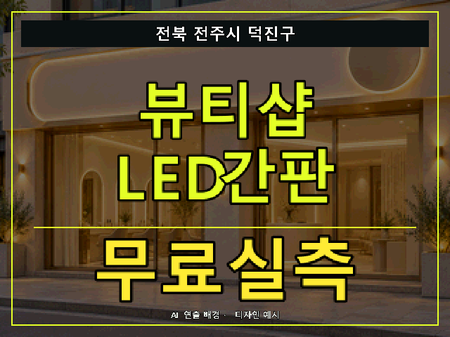 전북 전주시 덕진구 뷰티샵 LED간판 무료실측 안내 썸네일 · AI 연출 배경