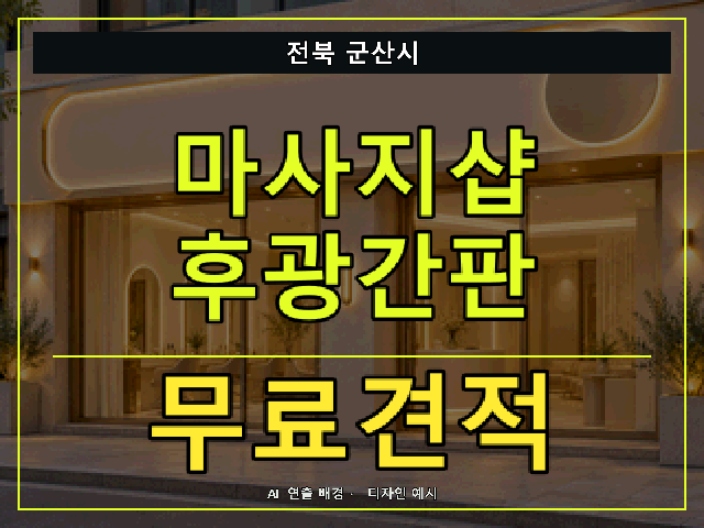 전북 군산시 마사지샵 후광간판 무료견적 안내 썸네일 · AI 연출 배경