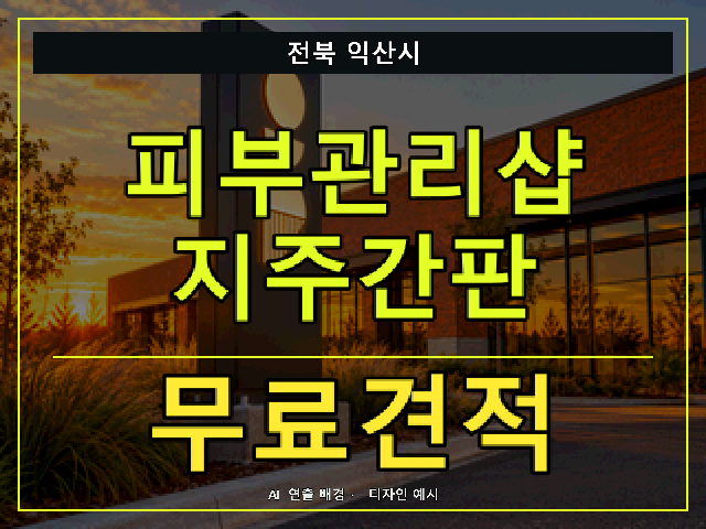 전북 익산시 피부관리샵 지주간판 무료견적 안내 썸네일 · AI 연출 배경