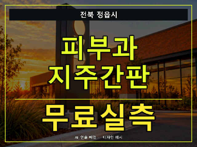 전북 정읍시 피부과 지주간판 무료실측 안내 썸네일 · AI 연출 배경