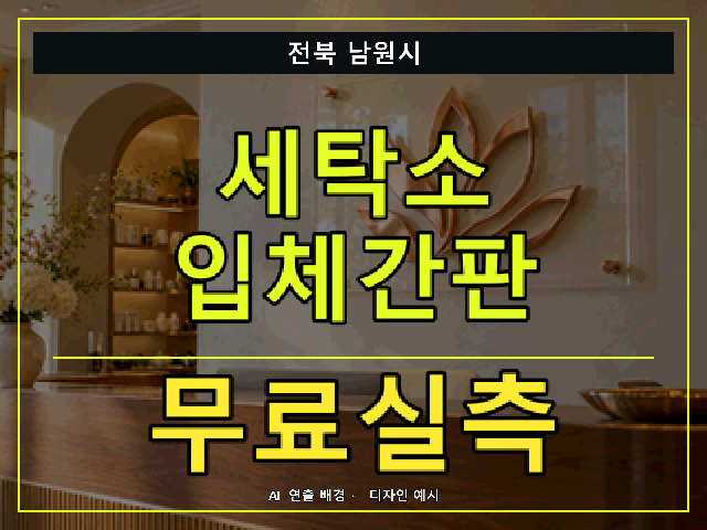 전북 남원시 세탁소 입체간판 무료실측 안내 썸네일 · AI 연출 배경
