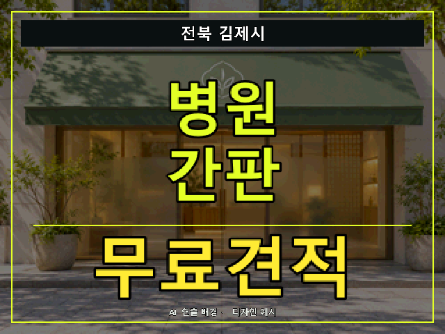 전북 김제시 병원 간판 무료견적 안내 썸네일 · AI 연출 배경