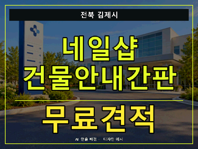 전북 김제시 네일샵 건물안내간판 무료견적 안내 썸네일 · AI 연출 배경