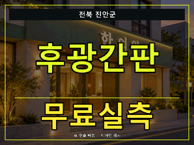 전북 진안군 후광간판 무료실측 안내 썸네일 · AI 연출 배경