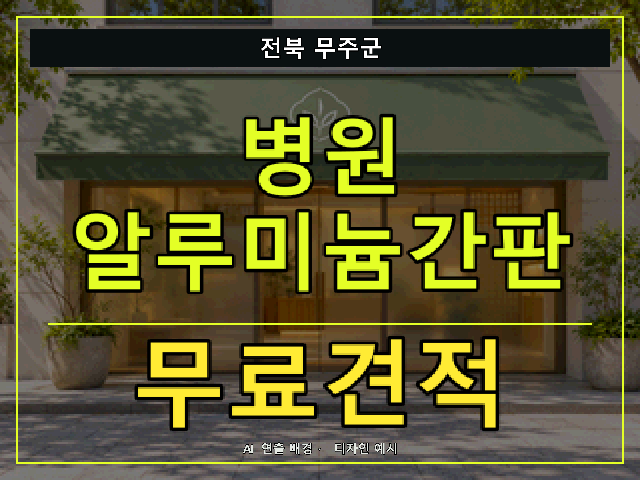 전북 무주군 병원 알루미늄간판 무료견적 안내 썸네일 · AI 연출 배경