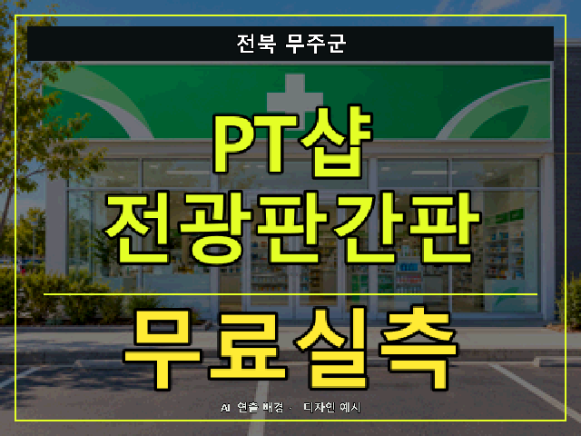 전북 무주군 PT샵 전광판간판 무료실측 안내 썸네일 · AI 연출 배경