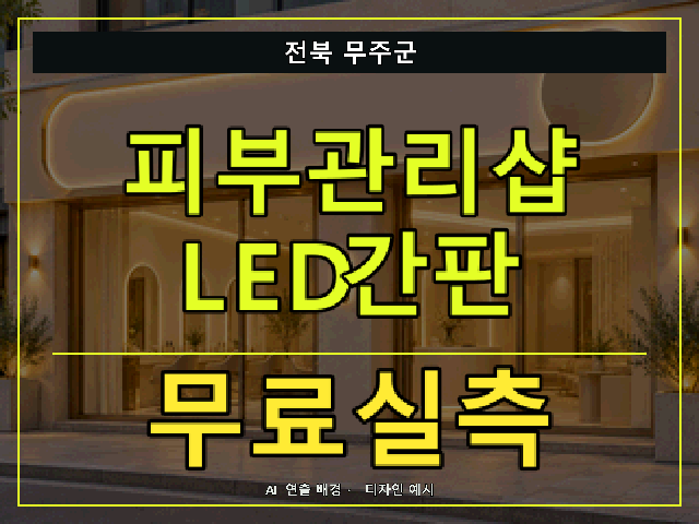 전북 무주군 피부관리샵 LED간판 무료실측 안내 썸네일 · AI 연출 배경