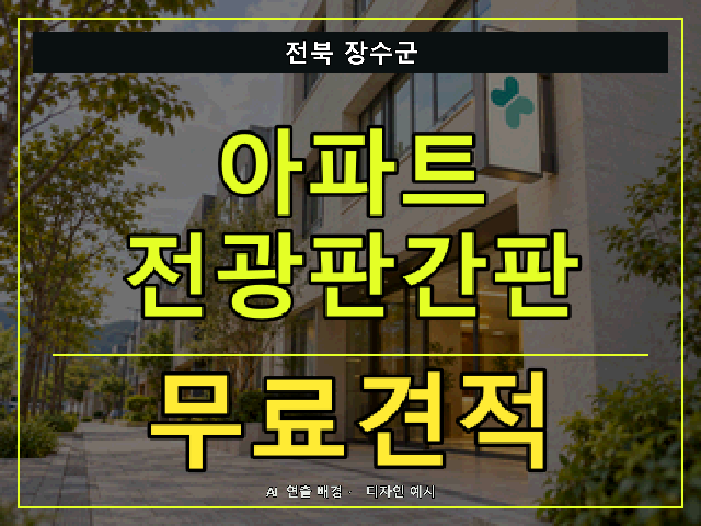 전북 장수군 아파트 전광판간판 무료견적 안내 썸네일 · AI 연출 배경