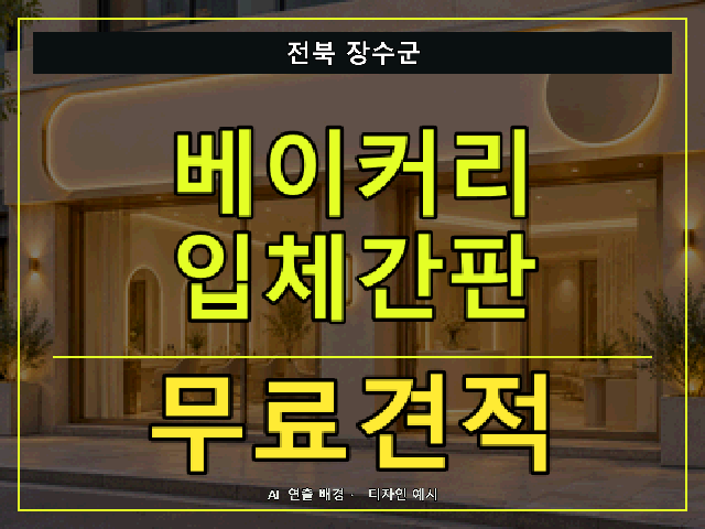 전북 장수군 베이커리 입체간판 무료견적 안내 썸네일 · AI 연출 배경