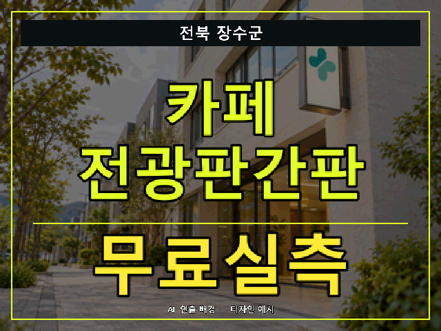 전북 장수군 카페 전광판간판 무료실측 안내 썸네일 · AI 연출 배경