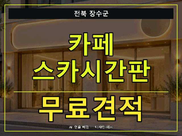전북 장수군 카페 스카시간판 무료견적 안내 썸네일 · AI 연출 배경