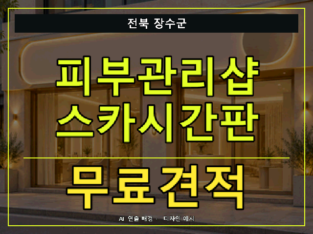 전북 장수군 피부관리샵 스카시간판 무료견적 안내 썸네일 · AI 연출 배경