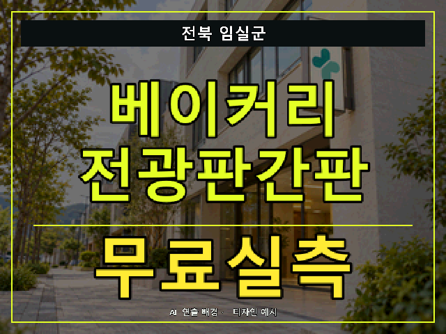 전북 임실군 베이커리 전광판간판 무료실측 안내 썸네일 · AI 연출 배경