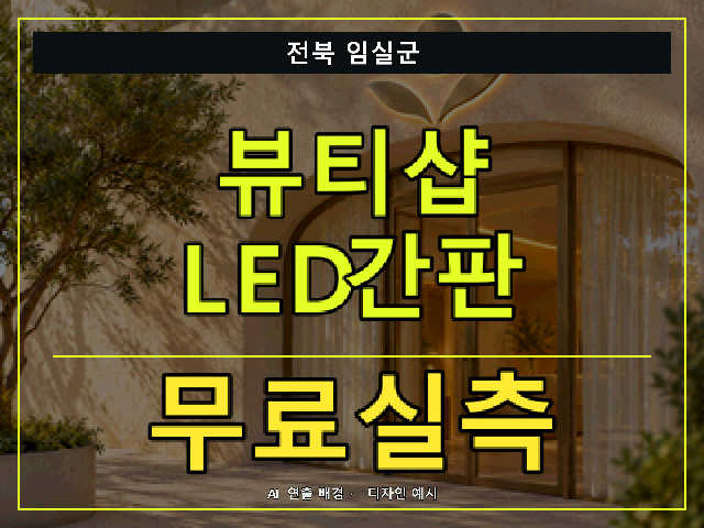전북 임실군 뷰티샵 LED간판 무료실측 안내 썸네일 · AI 연출 배경