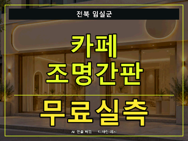 전북 임실군 카페 조명간판 무료실측 안내 썸네일 · AI 연출 배경