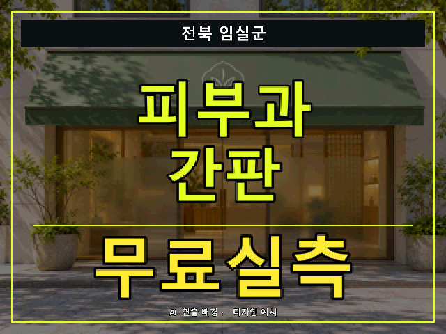 전북 임실군 피부과 간판 무료실측 안내 썸네일 · AI 연출 배경