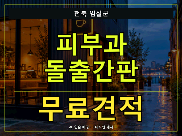 전북 임실군 피부과 돌출간판 무료견적 안내 썸네일 · AI 연출 배경