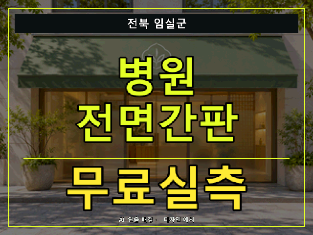 전북 임실군 병원 전면간판 무료실측 안내 썸네일 · AI 연출 배경