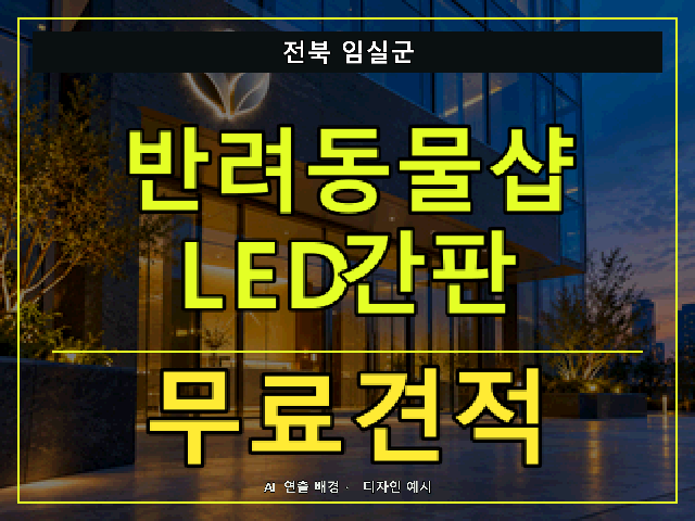 전북 임실군 반려동물샵 LED간판 무료견적 안내 썸네일 · AI 연출 배경