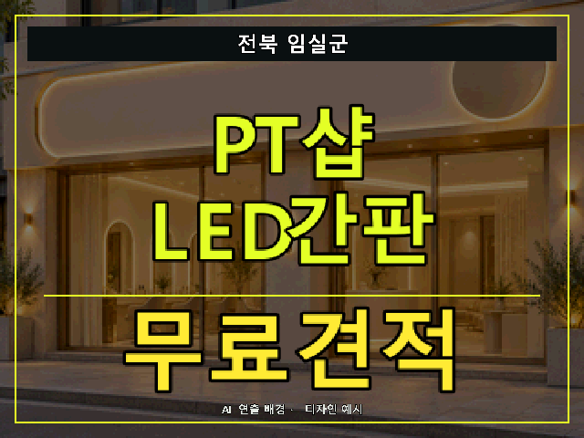 전북 임실군 PT샵 LED간판 무료견적 안내 썸네일 · AI 연출 배경